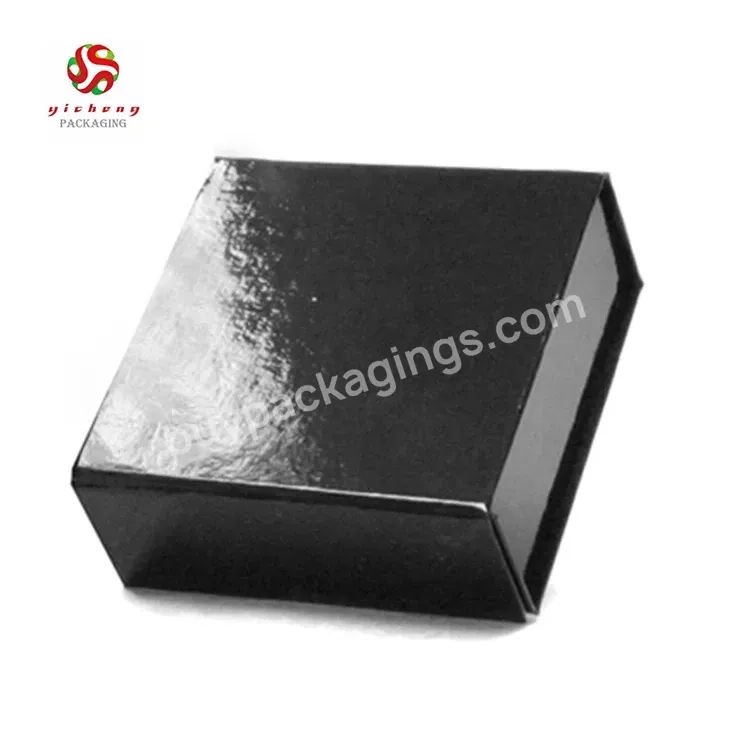Custom Logo Printed Rigid Closure Gift Black Mailer Magnetic Paper Shipping Packaging Folding Box With Ribbon - Buy Folding Boxes With Ribbon,Rigid Magnetic Closure Gift Folding Foldable Box,Magnetic Black Box.