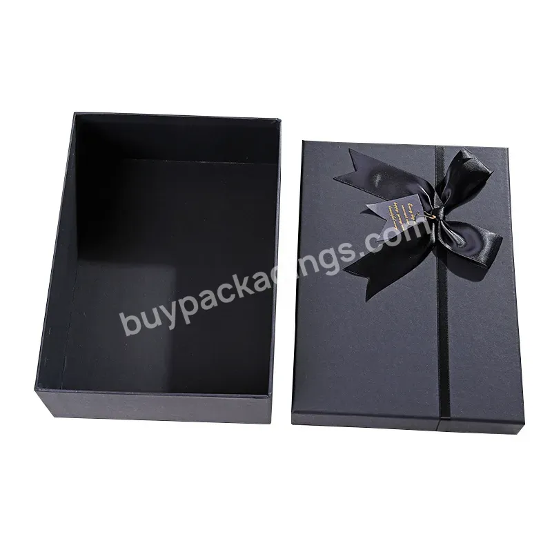 Custom Luxury Black Kraft Rigid Two Piece Apparel Gift Box Clothes Shirt Packaging Lid And Base Box For Dress Scarf - Buy Two Piece Box,Rigid Box,Lid And Base Box.