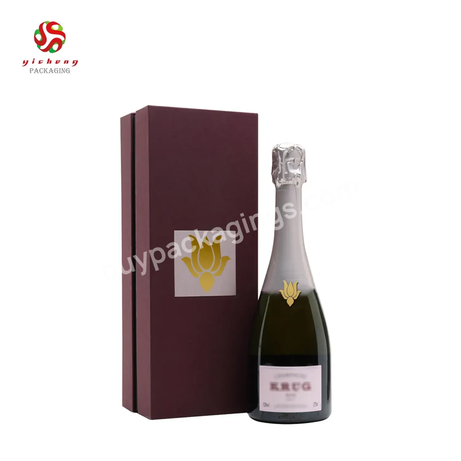 Custom Luxury Rigid Cardboard Single Wine Glass Bottle Paper Magnetic Wine Gift Box - Buy Wine Glass Gift Box,Wine Bottle Packaging,Gift Box For Wine.