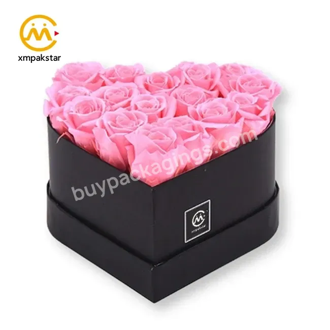Custom Made Luxury Rigid Heart Shaped Fresh Rose Flower Bouquet Gift Packaging Box With Logo - Buy Luxury Rose Box,Heart Shaped Flower Box,Heart Box For Flowers.