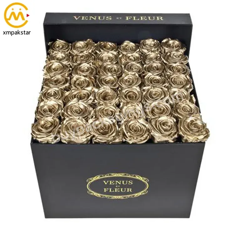 Custom Rigid Cardboard Square Luxury Hat Dried Rose Flower Bouquet Packaging Gift Box - Buy Flower Gift Box,Dried Flower Box,Flower Bouquet Box.