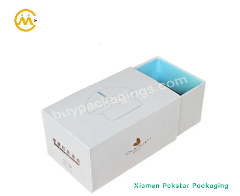 Custom Thick White Rigid Paper Pull Out Small Slide Drawer Electronic Product Packaging Box With Insert - Buy Small Drawer Box,Slide Box Paper,Slide Box.