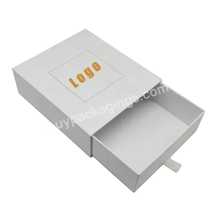 Factory Custom Logo White Rigid Paper Sliding Out Clothes Packaging Garment Drawer Box - Buy Dress Packaging Box,Clothing Packaging,Apparel Packaging.