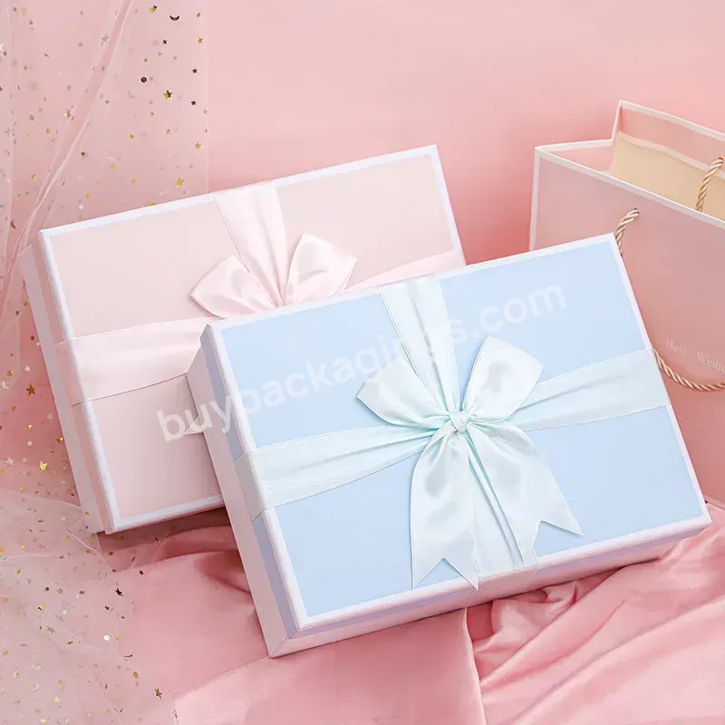 High Quality Rigid Cardboard Packaging Boxes Lid Bottom Paper Wedding Dress Gift Box With Ribbon - Buy Gift Boxes,Packaging Box,Gift Box Packaging.
