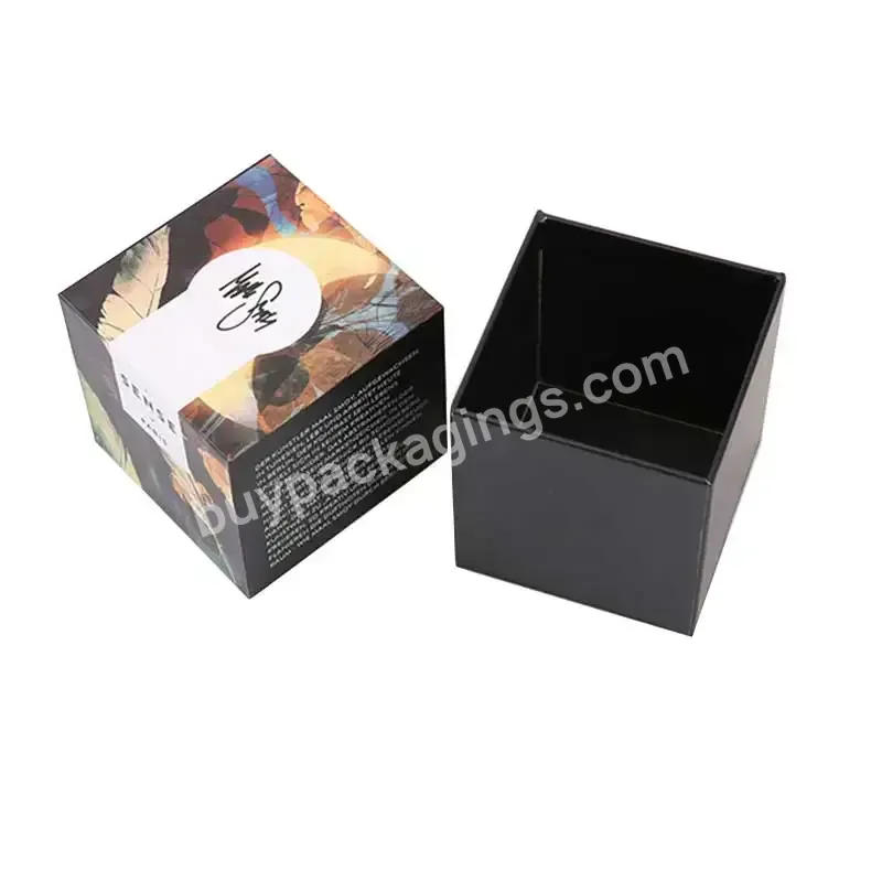 Luxury Custom Logo 2 Piece Paper Cardboard Rigid Candle Gift Packaging Box With Insert - Buy Round Jar Candle Packaging,Custom Black Candle Box,Eco-friendly Candle Box.