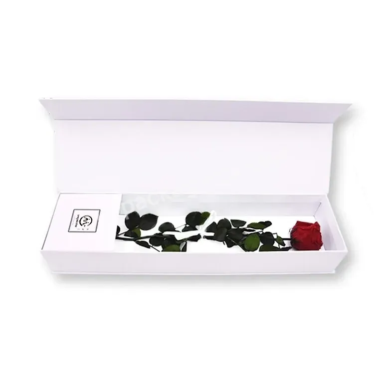 Luxury Custom White Rigid Cardboard Rectangular Bouquet Rose Packaging Gift Box For Flowers - Buy Flower Boxes For Bouquets,Custom Flower Box,Luxury Flower Box.