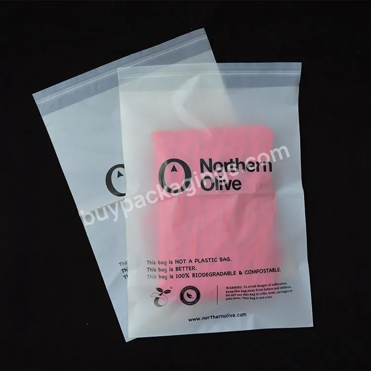 100% Biodegradable Corn Starch Clothing Packaging Ziplock T Shirt Garment Packaging Bag
