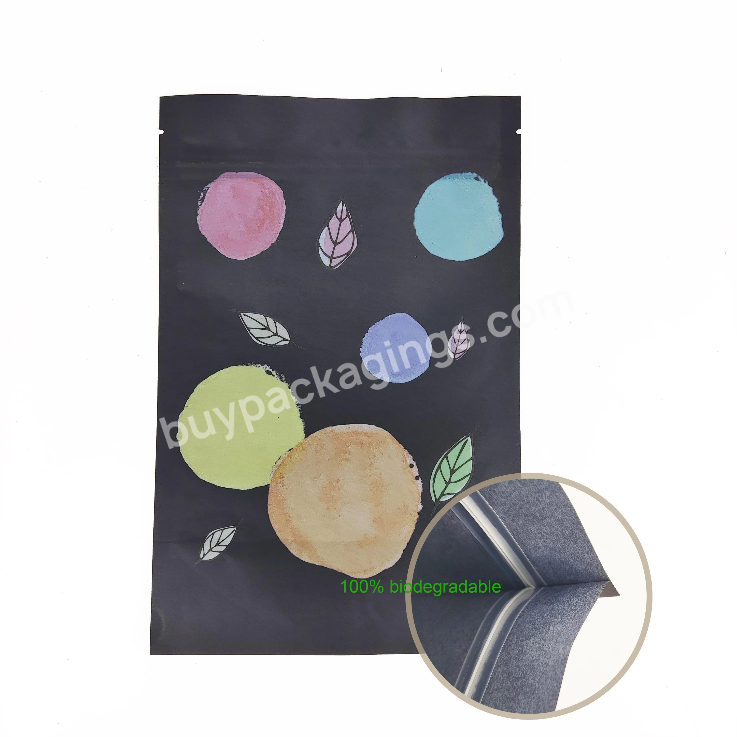 100% Biodegradable Custom Resealable Matte Doypack Mylar Ziplock Kraft Paper Bags