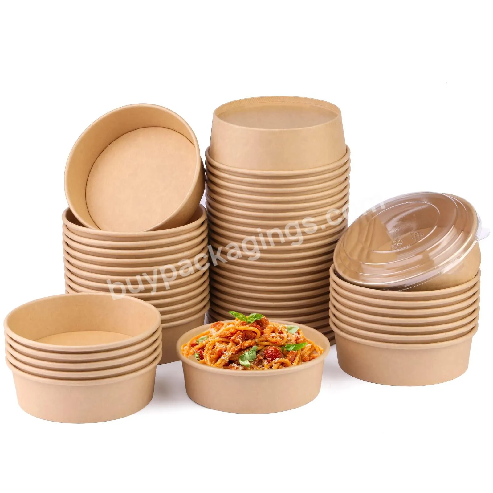 100% Compostable Kraft Food Bowl With Lid Traditionalround Shape Rice Paper Food Container - Buy 100% Compostable Kraft Food Bowl With Lid Traditionalround Shape Rice Paper Food Container,Sushi Paper Bowl Round,Round Paper Take Away Salad Bowl.