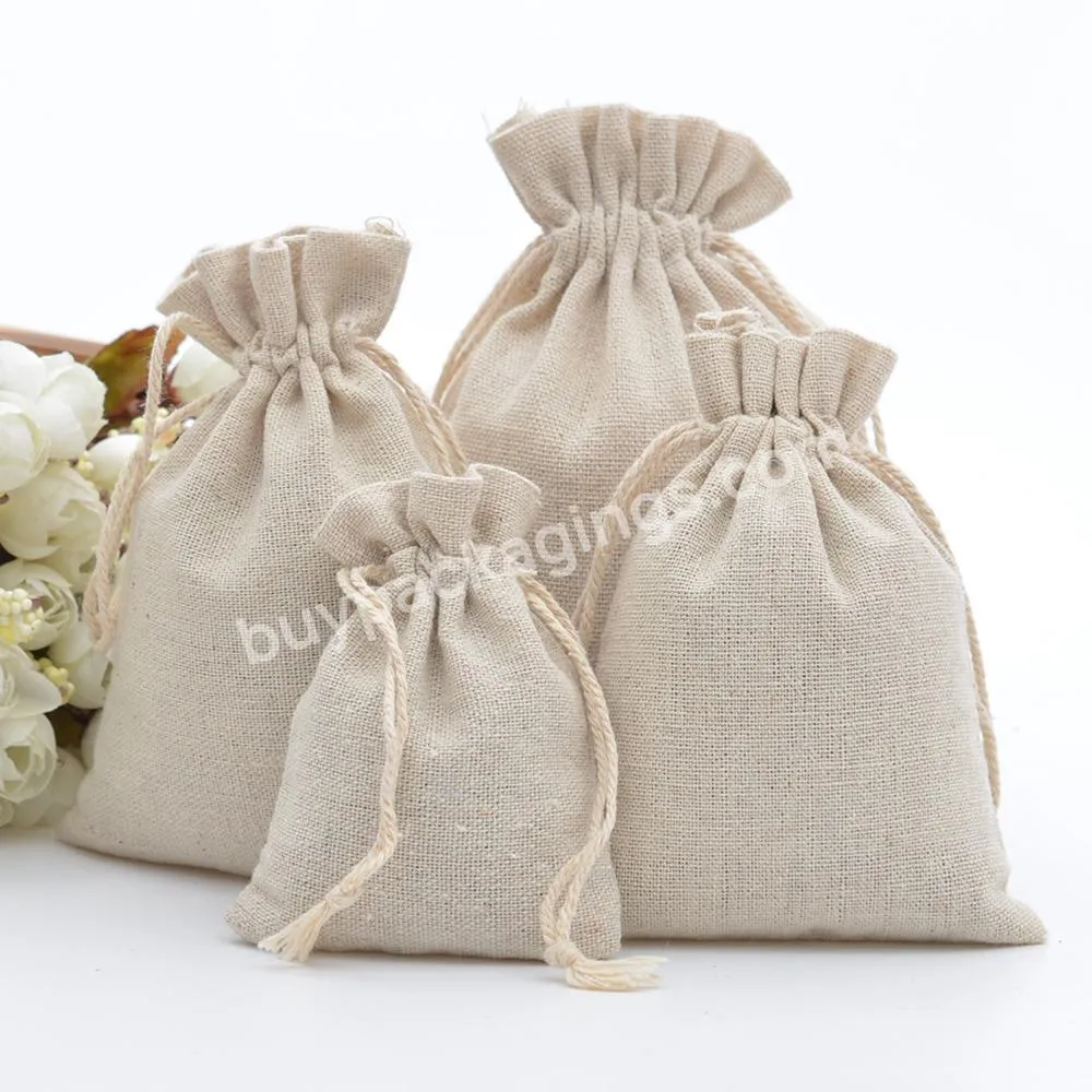 100% Cotton Drawstring Bags Rustic Cotton Muslin Gift Bags Xmas Wedding Favors Sack Jewelry Packaging Bag Accept Customize