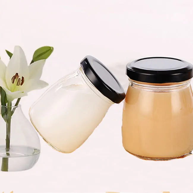 100 ml Clear Candy Food Storage Glass Bottle For Pudding Cheese Yogurt