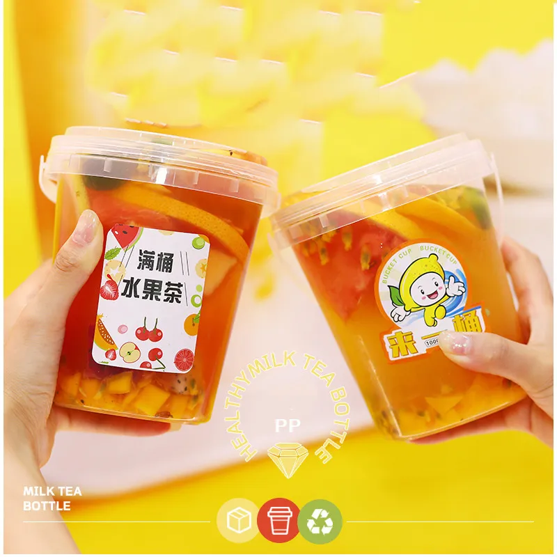 1000ml Cheap Price Fruit Bucket High Quality PET Material Beverage Plastic Bottle