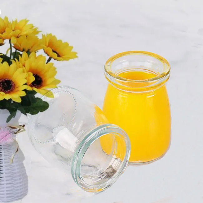 100ml 150ml 200ml yogurt glass jar bottle glass food jar bottle for pudding jam