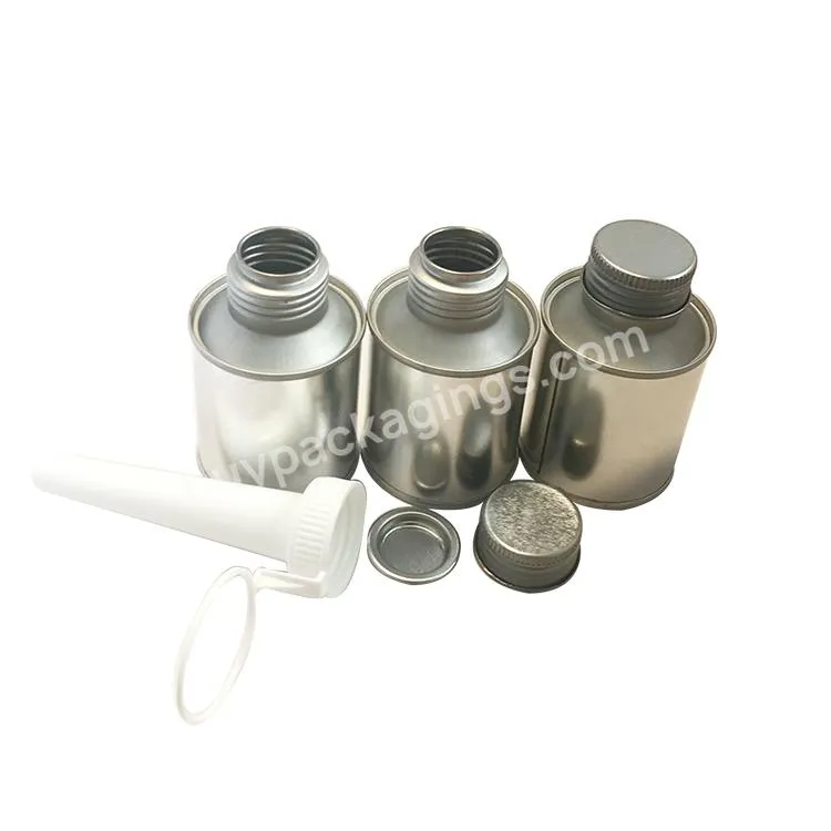 100ml Round Tin Cans With Metal Lid Tinplate Inner Plug For Fuel Oil Packaging