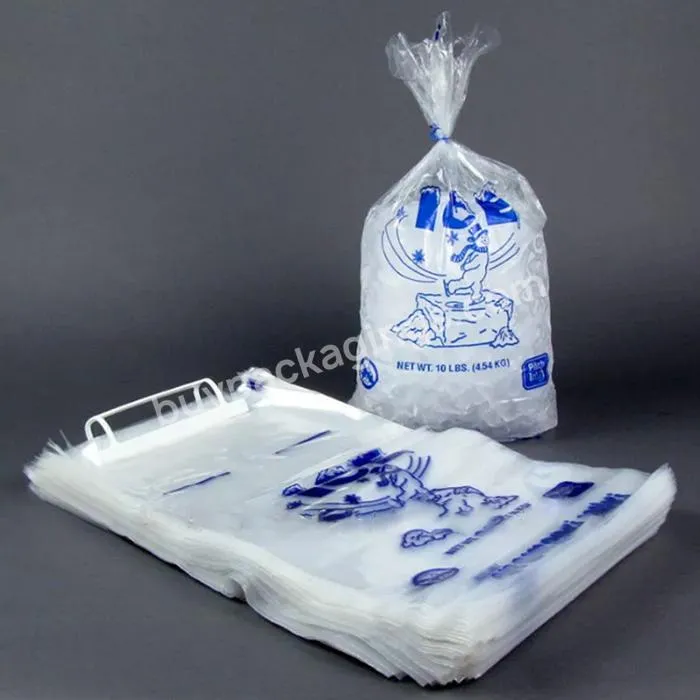 10/20 Lb Recyclable Plastic Cotton Drawstring Ice Bag Ldpe Bags Wicket Ice Bag