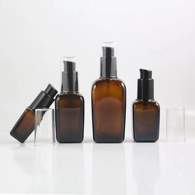 10ml 25ml 30ml 50ml Brown Square Cone Essential Oil Bottle Eyedropper Bottle Glass Mixing Packing Bottle