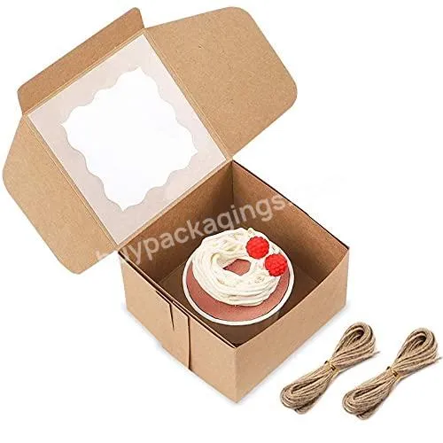 10pcs 10 Inch Tall Cake Boxes With Window Birthday Cake Box White Bakery Box For Cardboard With Clear Window