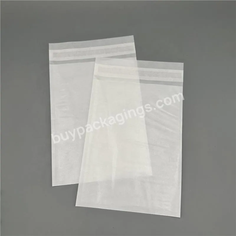 11.8*15.75 Inch Biodegradable Glassine Paper Bag Eco-friendly Compostable Garment Clothing Packaging Waxed Paper Bag For T-shirt