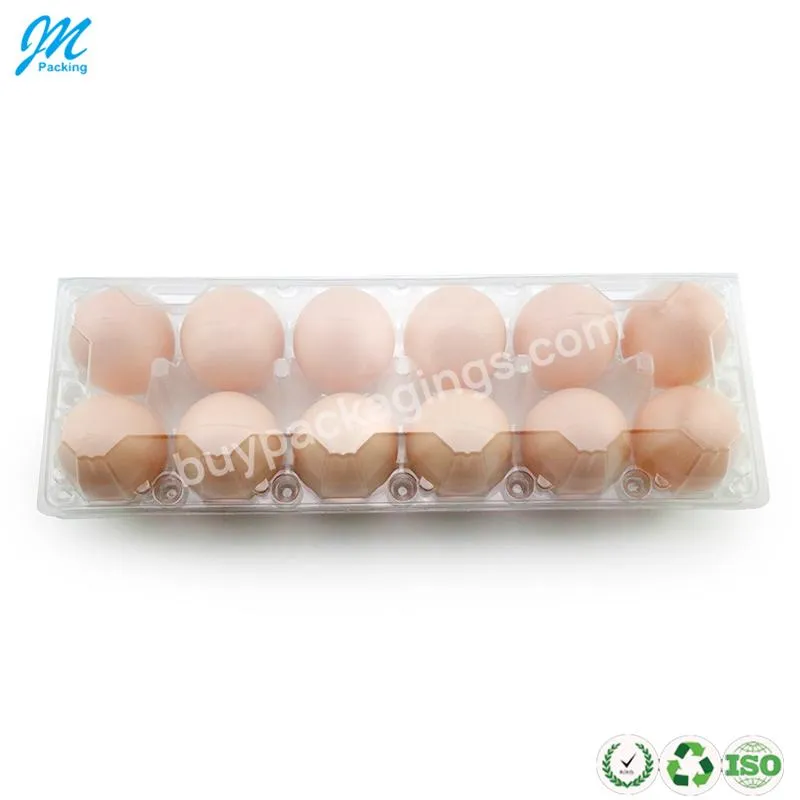 12 Holes Transparent Pet Plastic Carton Blister Chicken Egg Packaging Tray Egg Box