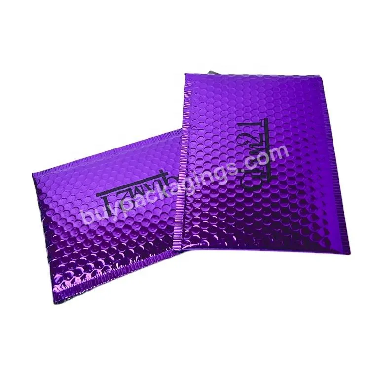 12x16 Custom Bubble Envelope Bag Purple Mailer Poly Bubble Mailers Clothing Shipping Packaging Mailing Bags With Logo