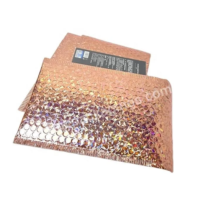 12x16 Mailer Bags Poly Mailing Clothing Cosmetic Mailer Shipping Bag Custom Holographic Pink Metallic Foil Custom Bubble Mailer