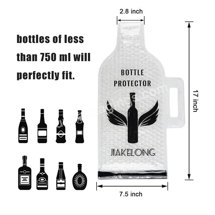 17 X 7.25 Inch 750 Ml Pvc Leak Proof Travel Reusable Wine Bottle Protector Sleeves With Handle