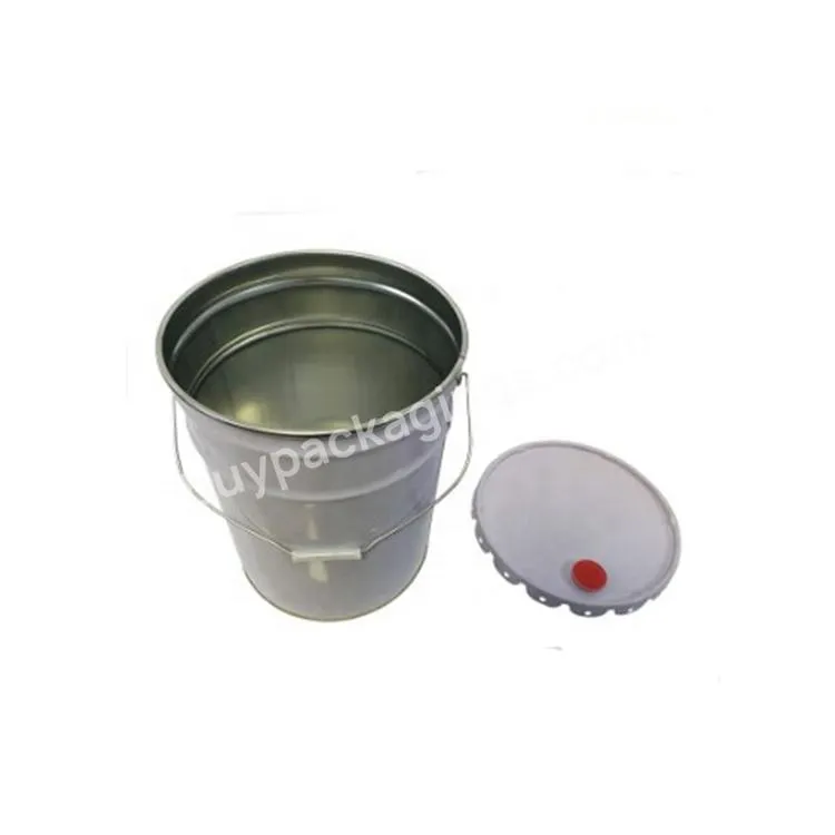 18.5l Round Tin Cans With Butterfly Cover And Plastic Ring-pull Cap For Paint Packaging