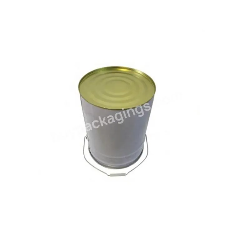 18.5l Round Tin Cans With Butterfly Cover And Plastic Ring-pull Cap For Paint Packaging