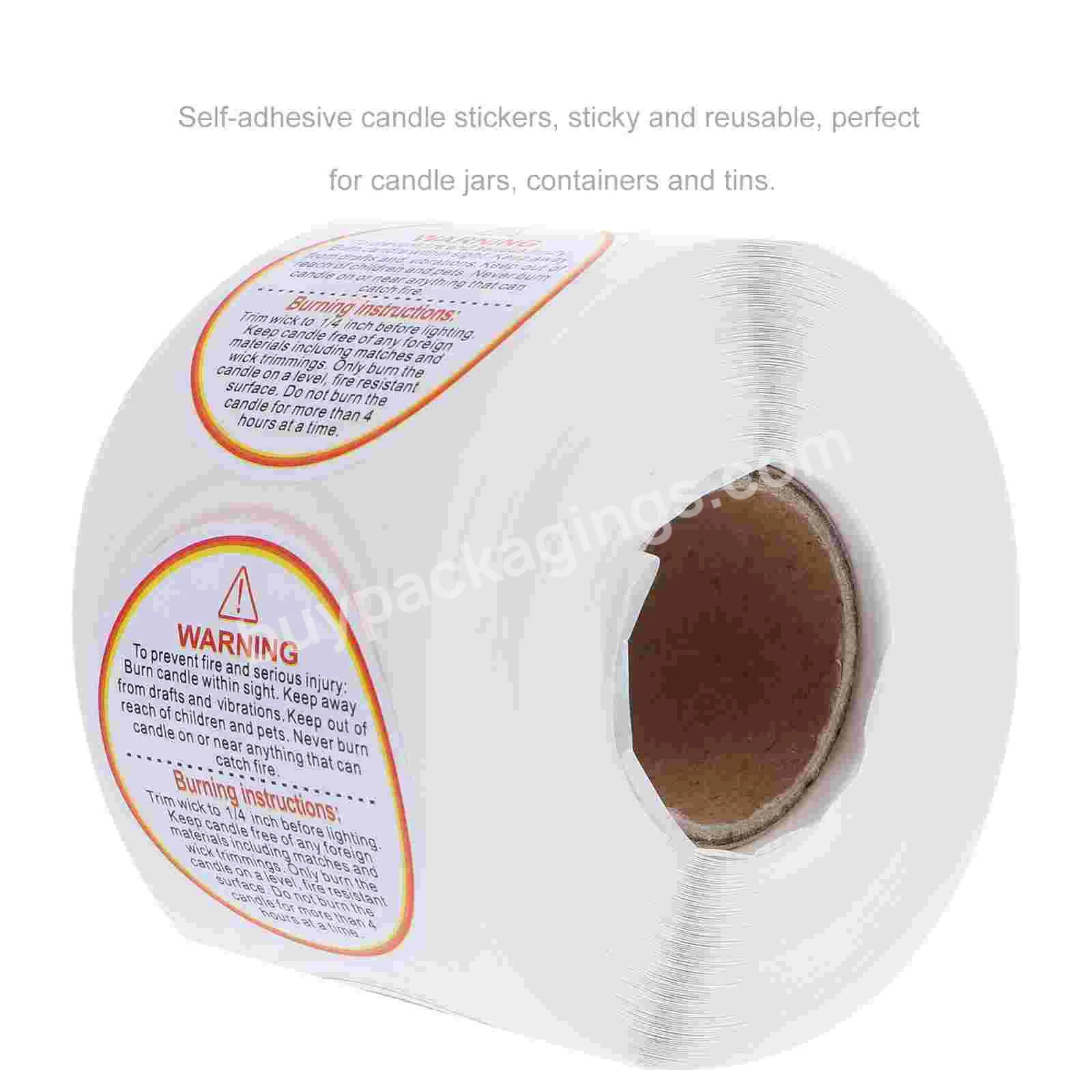 1inch Candle Jar Container Labels Wax Melting Safety Stickers Decal Warning Label Sticker