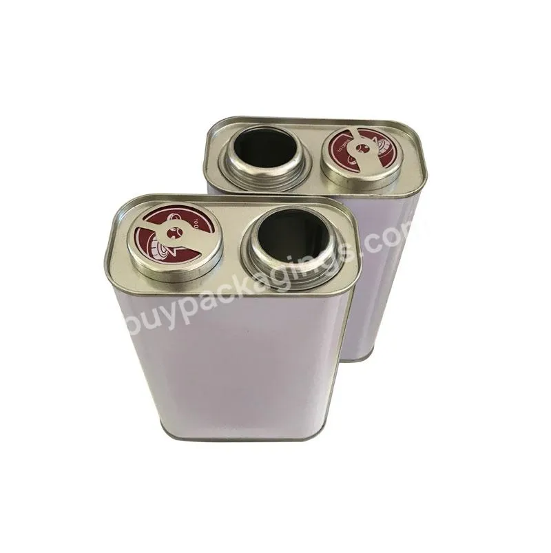 1l Rectangle Metal Jerry Tin Can With Pressure Cap 1kg Glue Engine Oil Can Paint Packing
