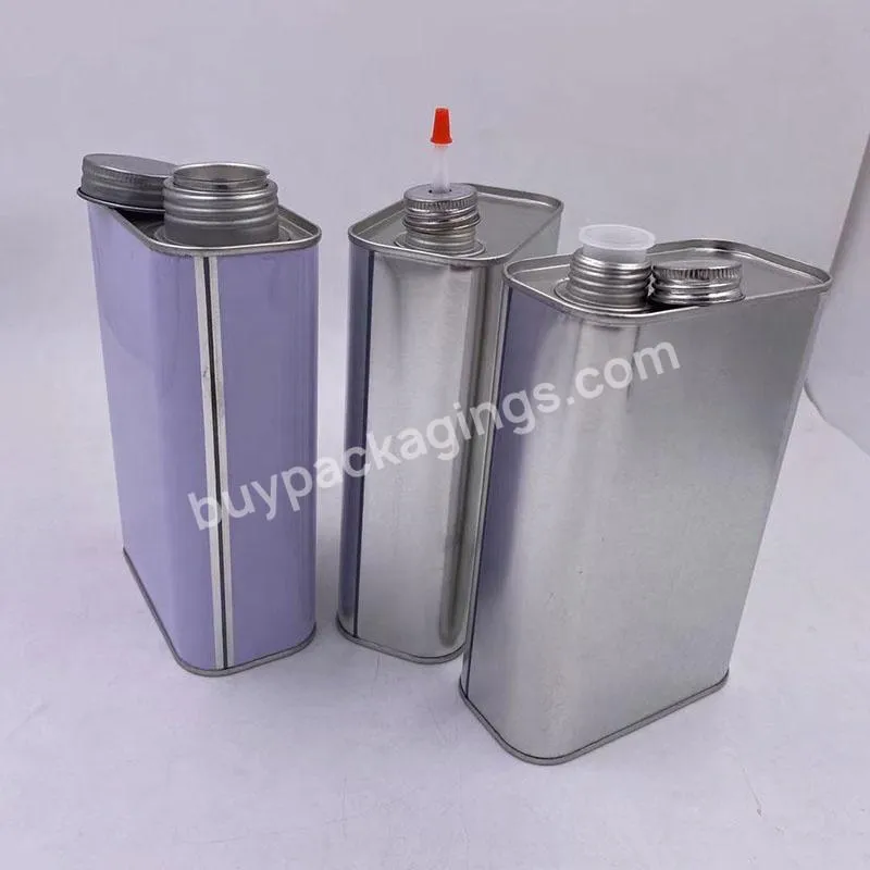 1l White Or Sliver Square Oil Can Rectangular Tin Can With Screw Cap For Oil Packaging