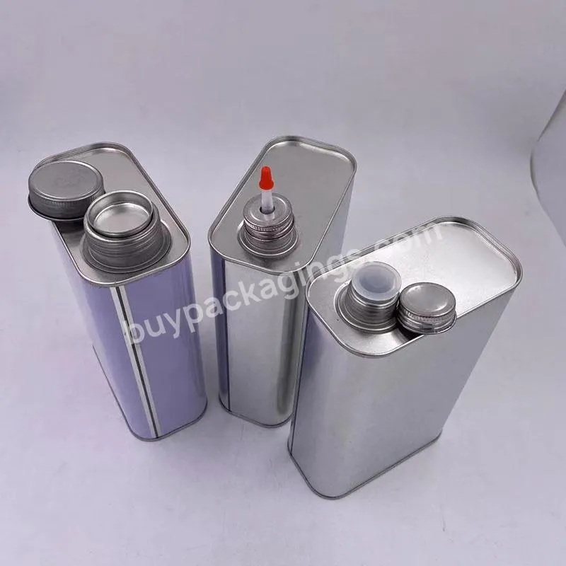 1l White Or Sliver Square Oil Can Rectangular Tin Can With Screw Cap For Oil Packaging