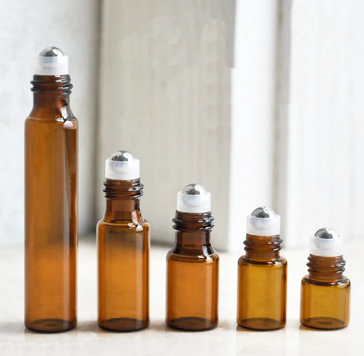 1ml 2ml 3ml 5ml 10ml Remove Ball Glass Essential Oil Move Ball Bottles Refillable Amber Clear Glass Bottle