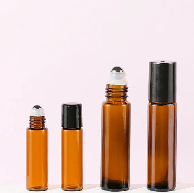 1ml 2ml 3ml 5ml 10ml Remove Ball Glass Essential Oil Move Ball Bottles Refillable Amber Clear Glass Bottle