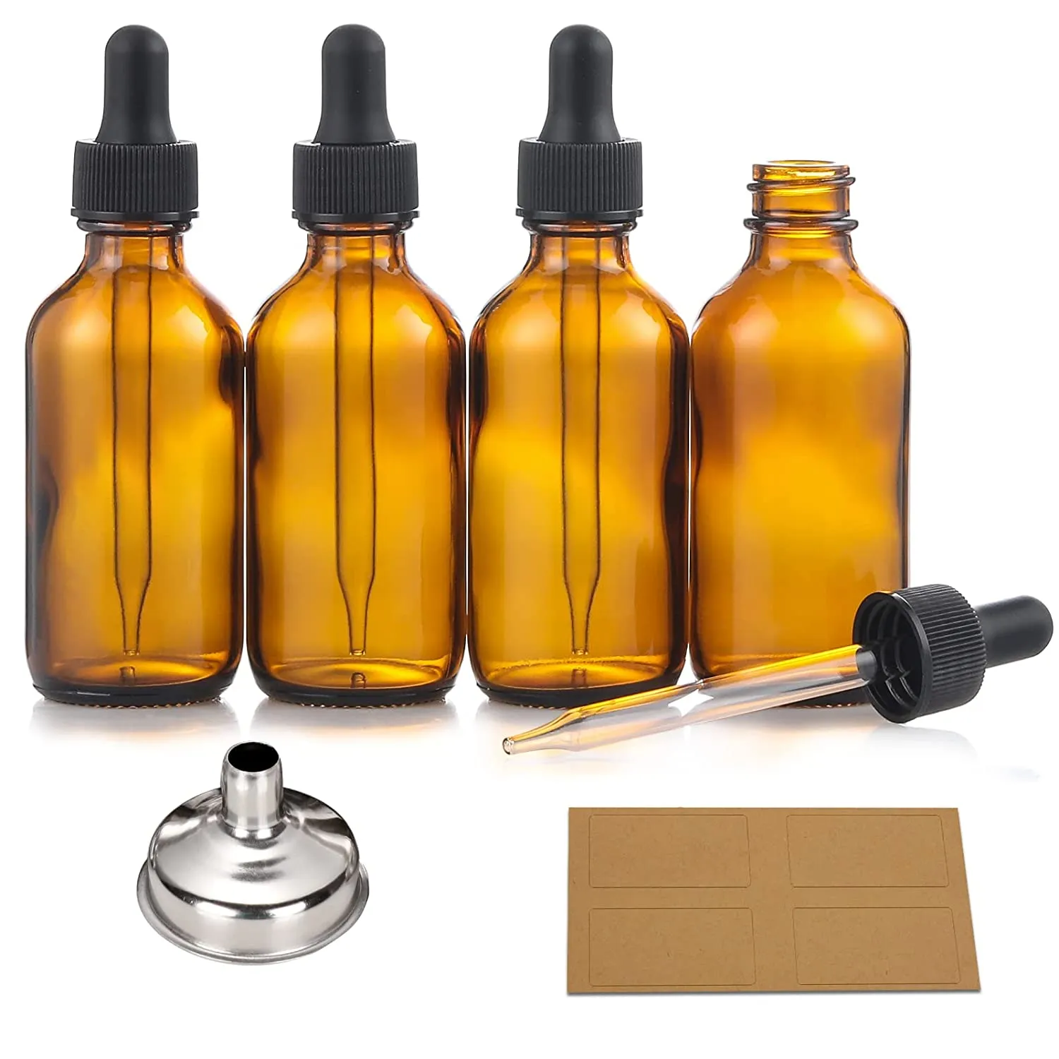 1oz Eye Dropper Bottles 30ml Amber Leakproof Essential Oils Bottle for Storage and Travel