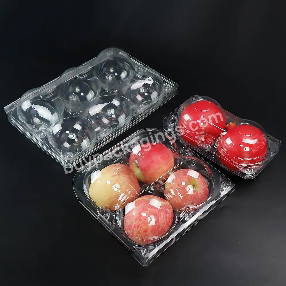 2 Pcs Food Grade Transparent Pet Wholesale Fresh Apple Fruit Packaging,Vacuum Formed Blister Container For Fresh Apple