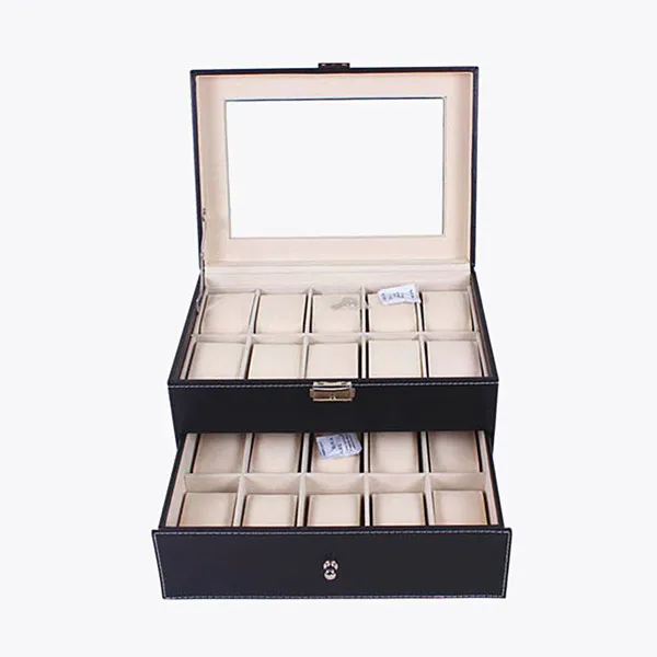 20 Pcs Big Wooden Watch Storage Box