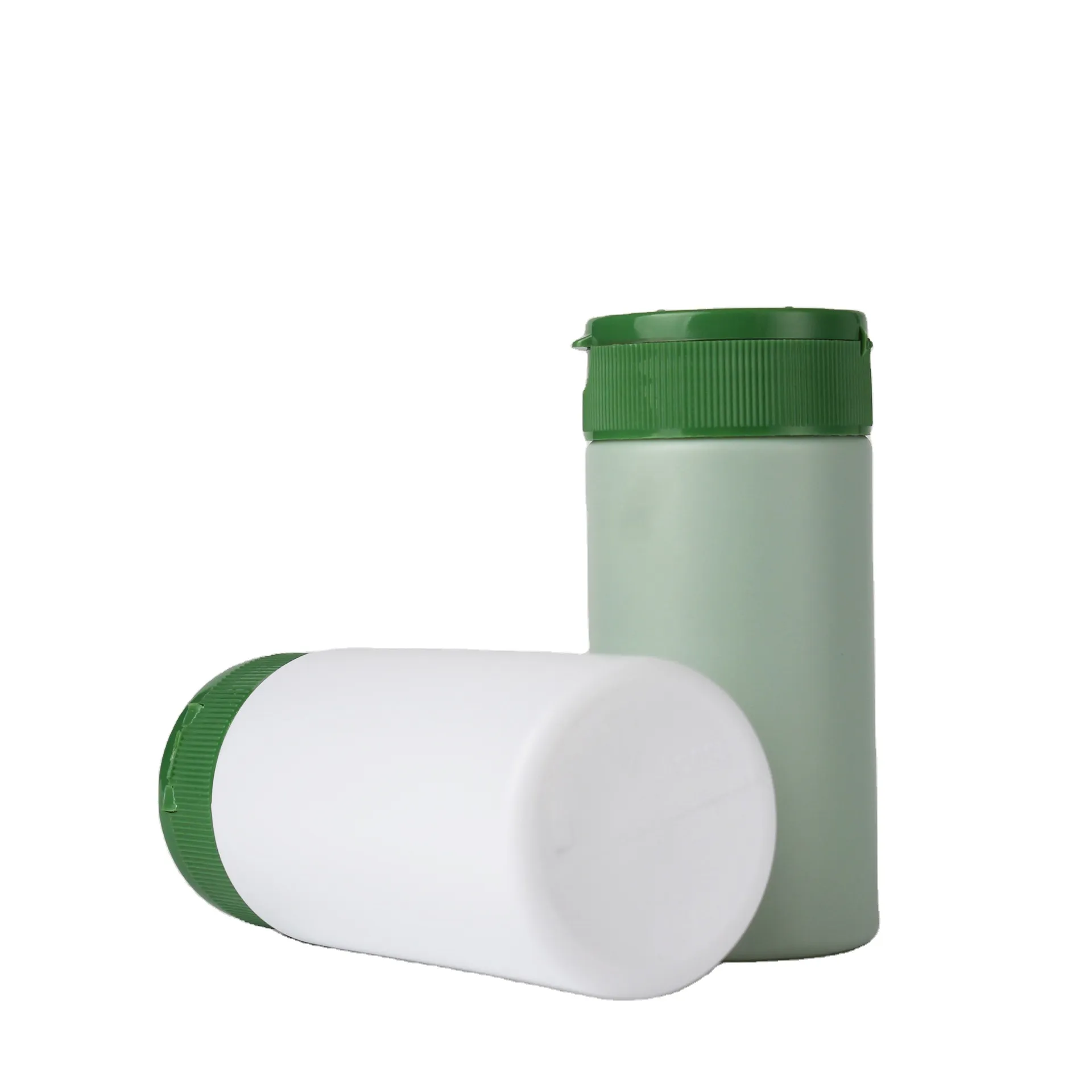 200cc  Cheap Price White Green Color Bottle with hole Powder Can Pepper Bottle PET Plastic Jar