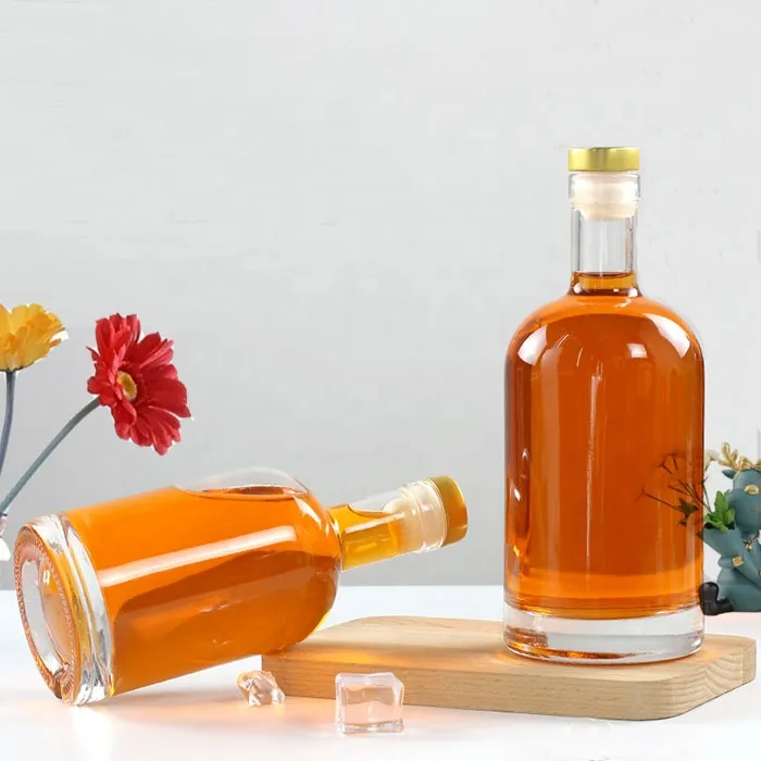 200ml 375ml 500ml Fruit Juice Ice Wine Frosted Glass Bottle With Cork Glass Liquor Bottles