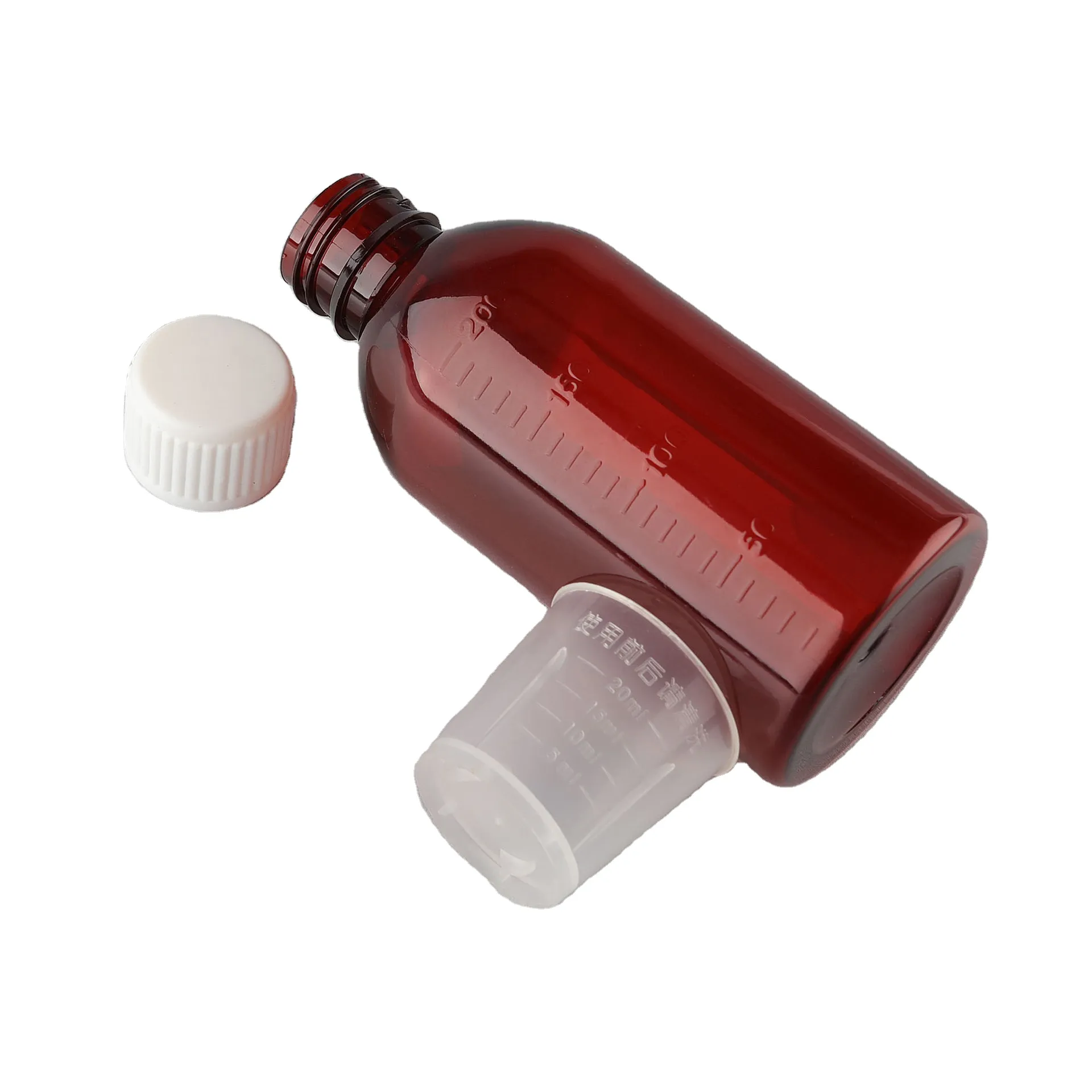 200ml Factory Direct Sale PET Brown Color Light-proof plastic For Oral Medicine Liquid Plastic Bottle