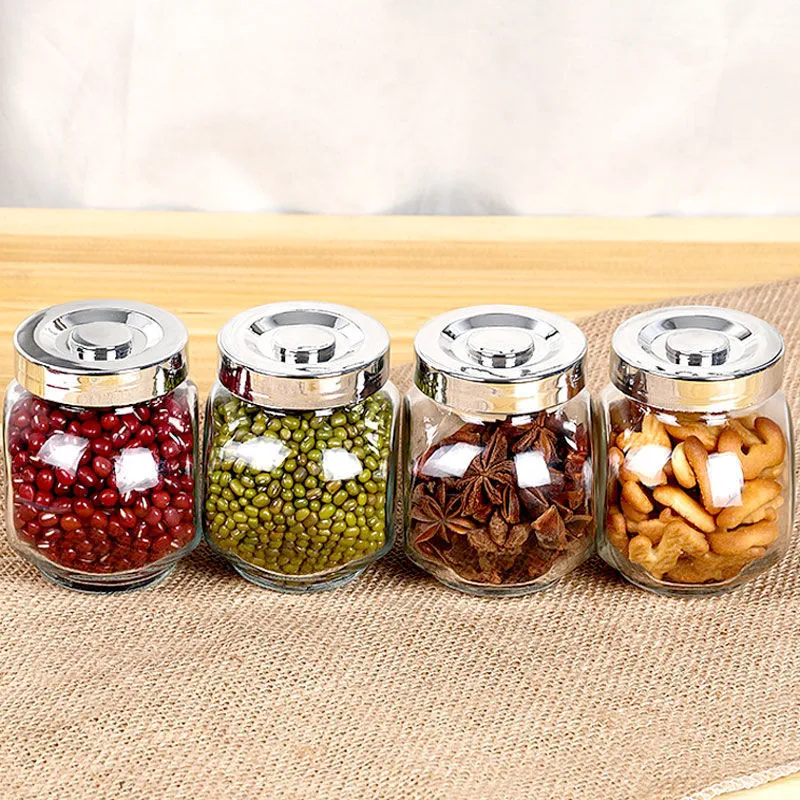 200ML450ML750ML1400ML Kitchen Portable Condiment Jar Spice Salt Pepper Glass Bottles