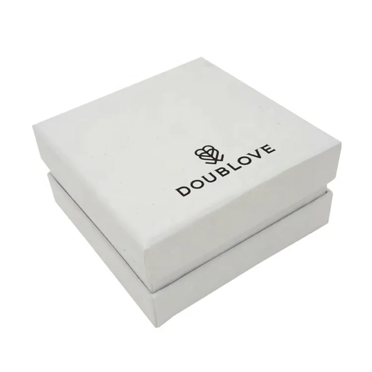 2020 customized white texture paper jewelry gift box packing