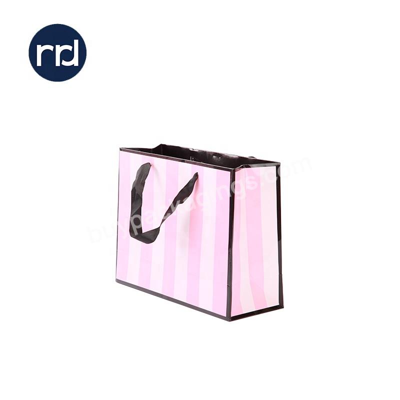 2020 RRD wholesale gift bag with ribbon paper packaging bag for shopping with handle