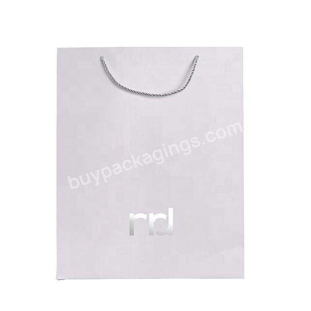 2020 wholesale white paper bags gift bag with your own logo for shopping