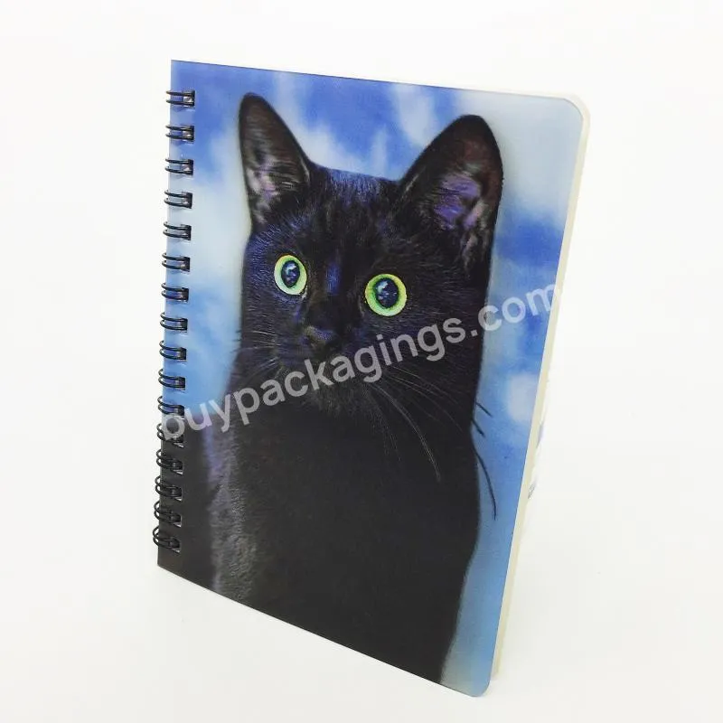 2021 Cute 3d Cat Design Notebook Student Diary Notebook Soft Cover A6 Spiral Note Book Notebook