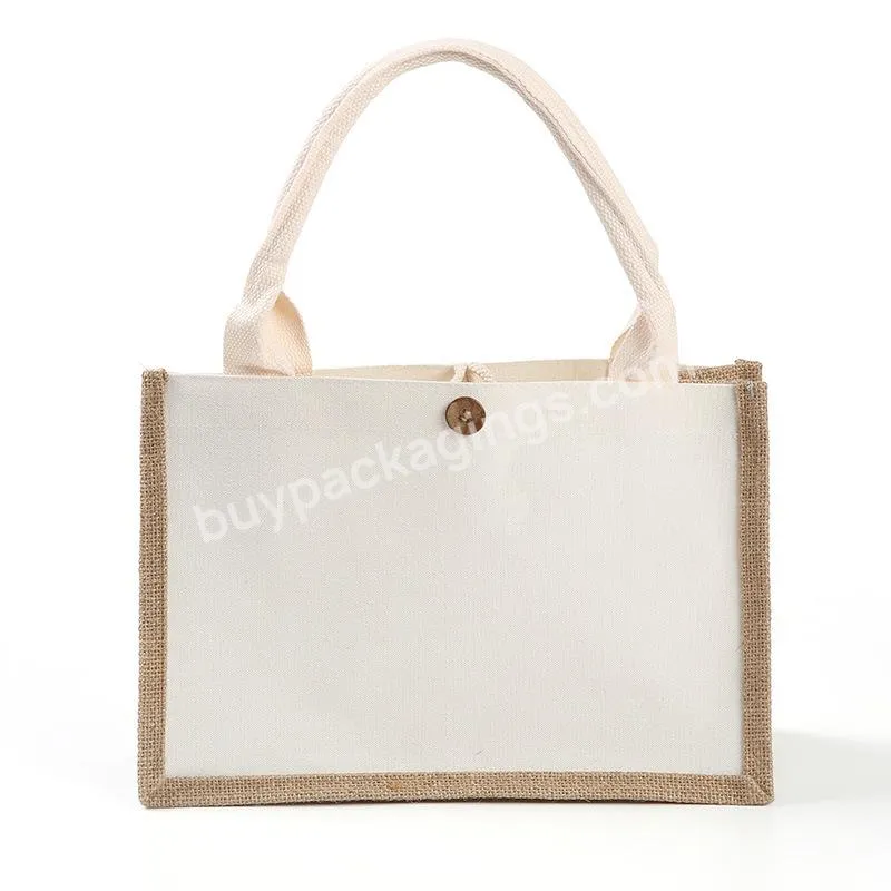 2022 Factory Hot Sale Custom Printed Eco Friendly Reusable Natural Burlap Jute Tote Bag