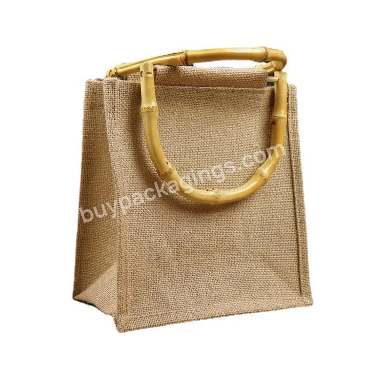 2022 Fashion Branded Style Large Capacity Eco Jute Tote Bag Full Printing Linen Jute Tote Bags With Pockets For Women