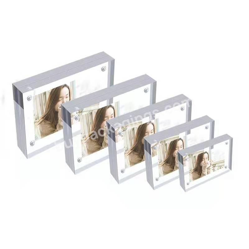 2022 High Quality Acrylic Picture Frame Clear Double-sided Photo Frame Magnetic Photo Frames Desktop Display - Buy Water Snow Globe Resin Acrylic Photo Frame 4x6 Glitter Water Frames,Customized Instax Mini Glitter Picture Frames Acrylic Liquid Floati