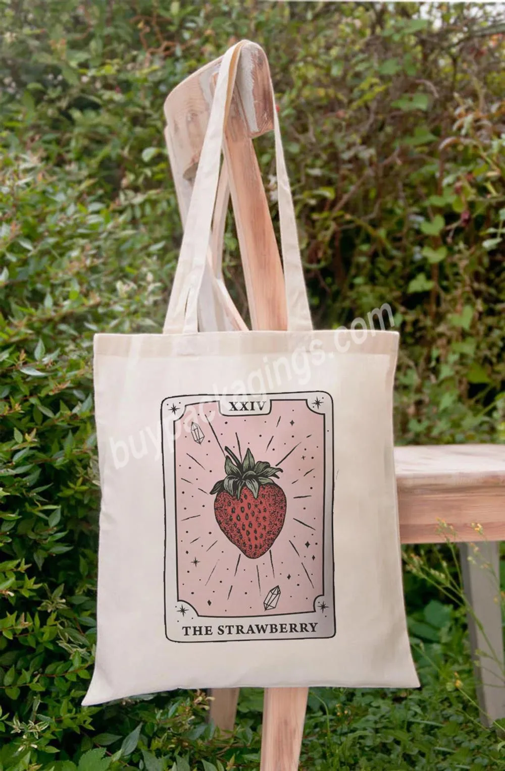 2022 Ladies Shopping Bag With Printed Strawberry Canvas Tote Reusable Shopping Bag Student School Bag