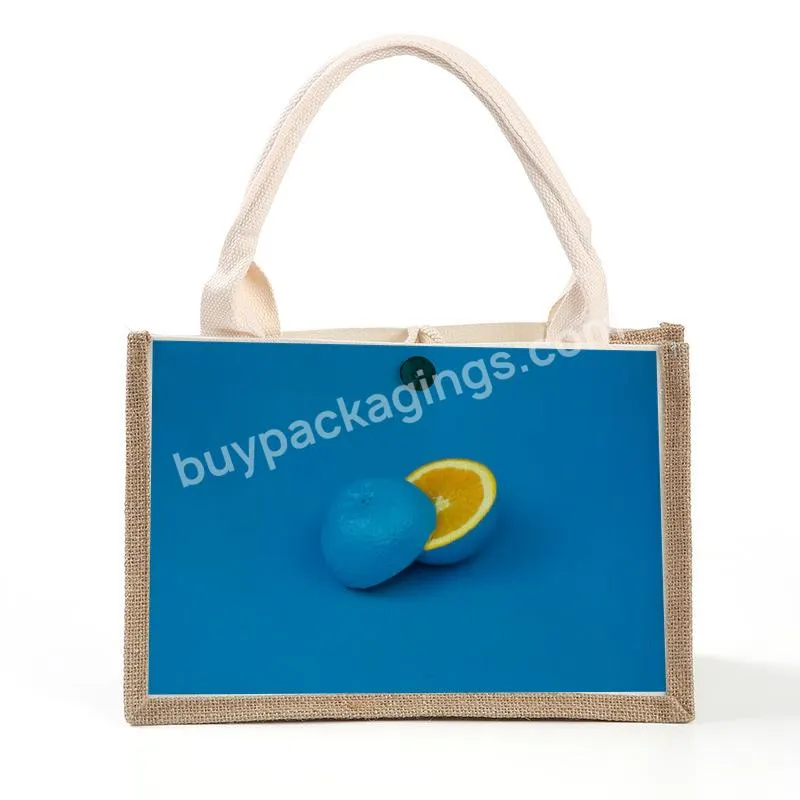 2022 New Style Customized Reusable Eco-friendly Jute Tote Shopping Bag